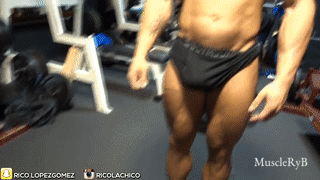 Big muscle with Black shorts