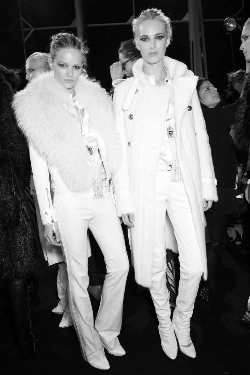 senyahearts:  Anna Ewers & Ashleigh Good - Backstage at Roberto Cavalli, F/W 2014  