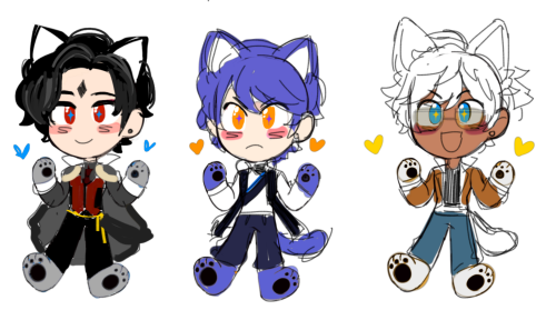obey me neko charms maybe? (this is just a concept sketch! the finished desgins will be so clean and