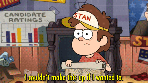 filmsfoodandfandom:  Gravity Falls, Episode 214: The Stanchurian Candidate This is less of a satire of American politics than most non-Americans could ever possibly understand…  Check out my other Gravity Falls gifsets here! 