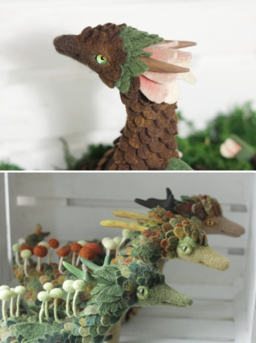 sosuperawesome: Felt Dragons by Alena Bobrova on Etsy See our ‘dragon’ tag Follow So Sup