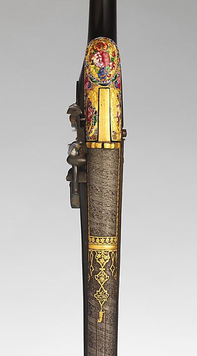 An ornate and exotic looking flintlock musket originating from India, circa 1835.Currently on displa