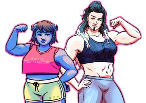 sagasofsundry: mathildedraws: All I think about is girls   The strong ladies of the mighty