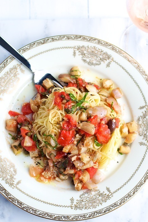 Eggplant Pomodoro With Angel Hair Pasta