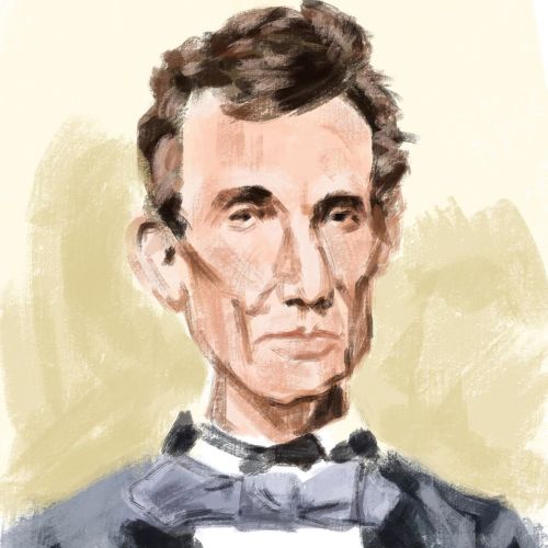Digital painting of Abraham Lincoln with @procreate pocket. This is from a photo before 1861 when he