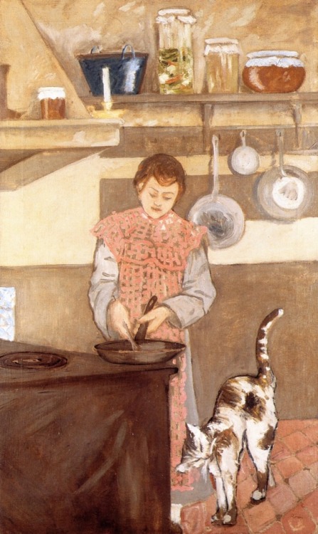 windypoplarsroom:József Rippl-Rónai “Young Woman in the Kitchen with a Cat&