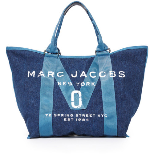 Marc Jacobs New Logo Denim Tote ❤ liked on Polyvore (see more handbags totes)