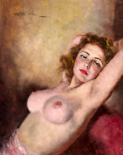 artbeautypaintings:  Reclining nude - Pal