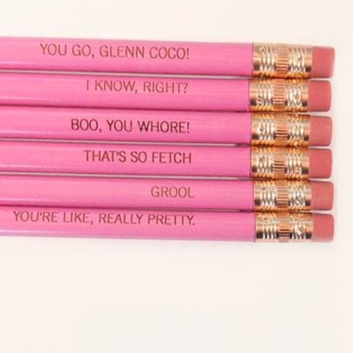 How amazing are these mean girl pencils?! #meangirls #glencoco #fetch #lindsylohan #sofetch #pencils