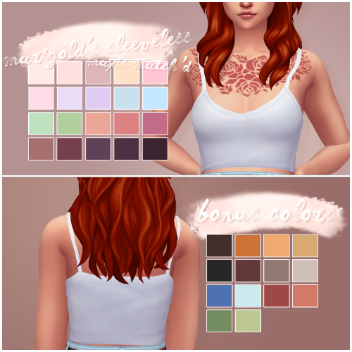 catplnt: @sims4-marigold‘s sleeveless top // maxis match’d & recolored • in @pastry-box‘s 8bitto