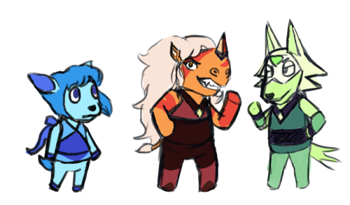 grevlingitaket:  i love when ppl draw characters in animal crossing style, so i did some for steven universe~