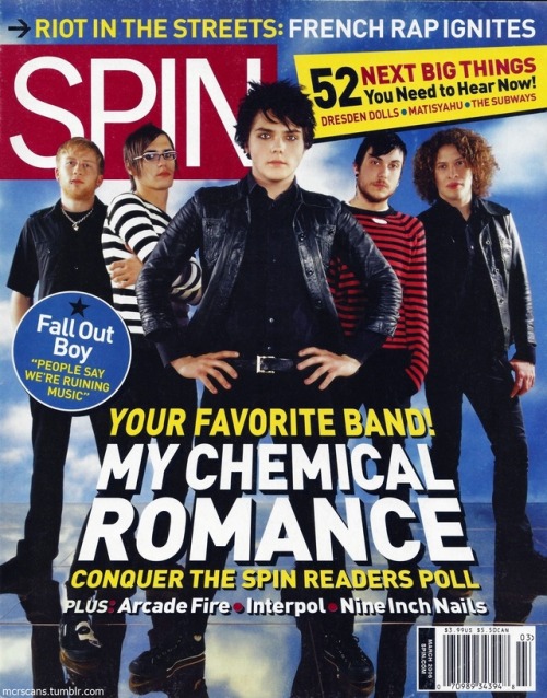 mcrscans:My Chemical Romance’s Gerard Way interview for SPIN, March 2006 by Kyle Anderson, cov