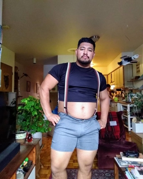 Getting gear up with @mistrbearmtl wear. Also getting ready for the trip to NY Pride.#croptop #IAm