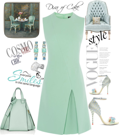 Mint green &amp; gray by kercey featuring a leather chair ❤ liked on PolyvoreGreen dress / Sophi