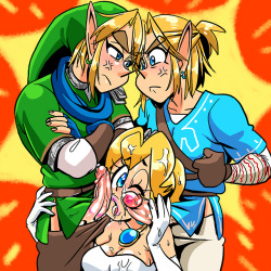 dconthedancefloor: Looks like a double trouble tho! Also I had finished my Link x Peach fanzine \^q^/ ready to open some commissions! Be prepared  hehe Peach feels lucky right now~ ;p