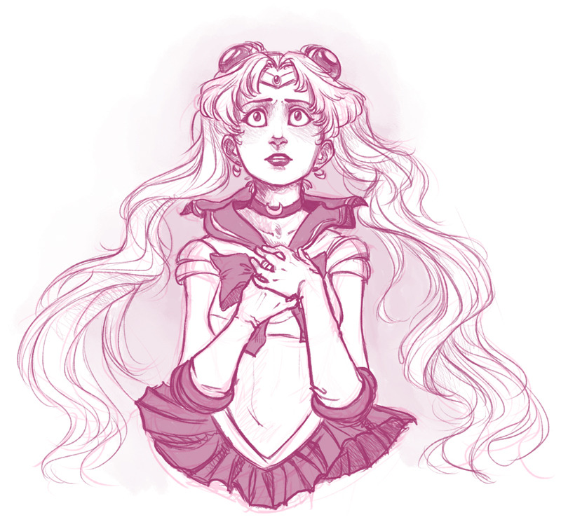 yoccu:  someone said draw sailor moon and i wanted to draw more miserable magical