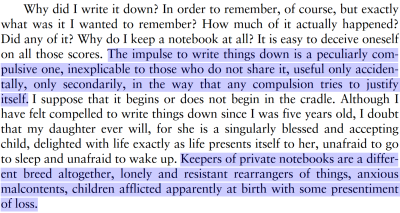 didionism:— Joan Didion,  “On Keeping A Notebook” (1966), Slouching Towards