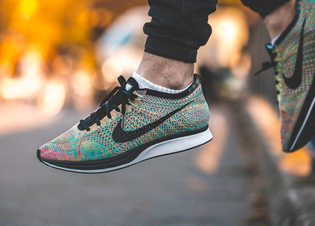 flyknit racer rainbow 2.0 sneaker