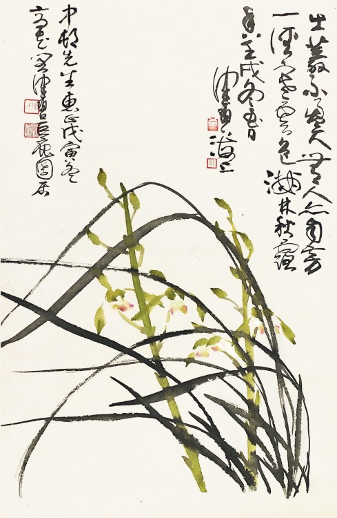 insipit:  Chen Peiqiu (陳佩秋) (1922, China) Flower paintings Chen Peiqiu is a Chinese guohua (traditional style) painter, the most prominent Chinese woman painter in a field dominated by men. Her affinity for the traditional style is demonstrated