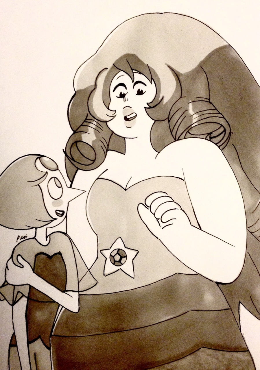 sapphire-the-crystal-gem:  Pearl &amp; Rose Quartz 