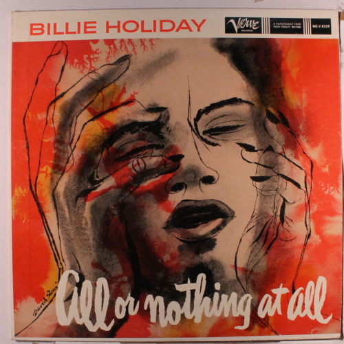 Billie Holiday, All or Nothing At All, Verve LP cover (1955). Illustration: David Stone Martin.Album