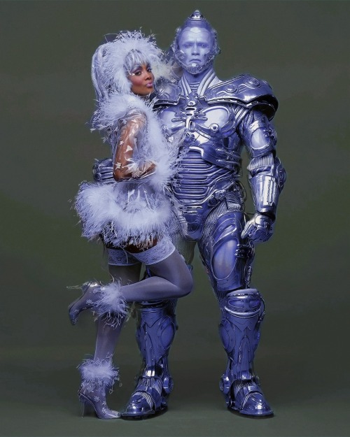 punknarcissus: arnold schwarzenegger and vivica a. fox as mr. freeze and ms. b. haven by herb ritts 