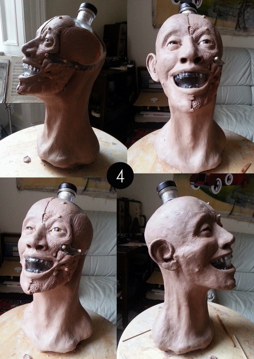 jvnk:  Forensic Facial Reconstruction of the Crystal Head Vodka Bottle By forensic artist Nigel from Scotland 