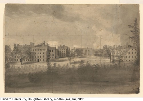 Fisher, Alvan, 1792-1863. Alvan Fisher views of Harvard College, ca. 1821-1823. MS Am 2095 (1) Hough