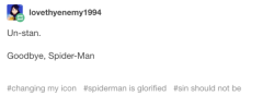 kidzbopdeathgrips: spidermanwlw: losing my mind at this person who doesn’t like spider-man anymore because of a post where it vaguely looks like he’s using grindr   someone gave a nun from 1934 tumblr 