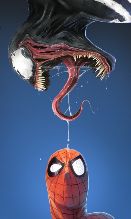sebastianconh:  Venom & Spiderman (Fan-Art)