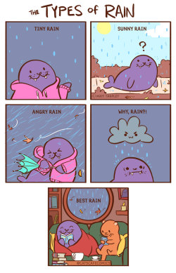 catscafecomics:The types of rain. Which type