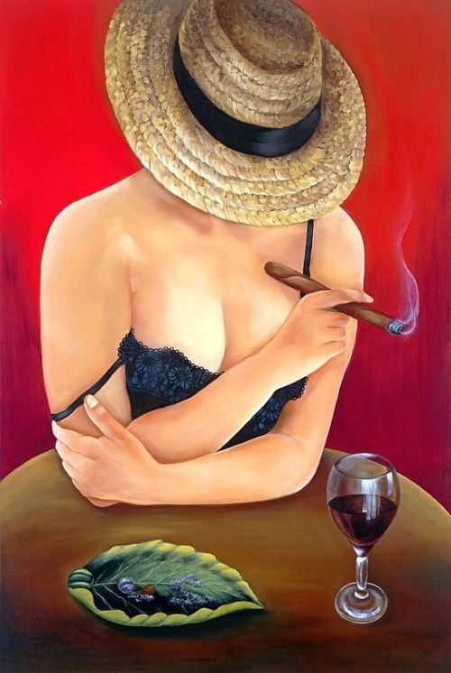 woman and cigar