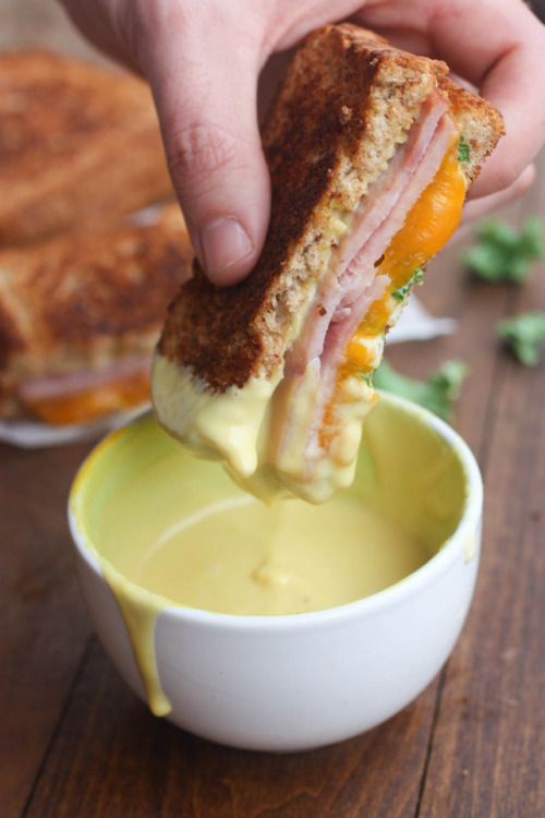 Grilled Ham and Cheese with Honey Mustard Sauce