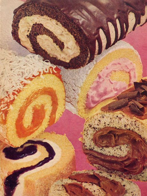 fuckyeahvintage-retro:Cake Rolls, 1958 - From Household magazine (via alsis35) 