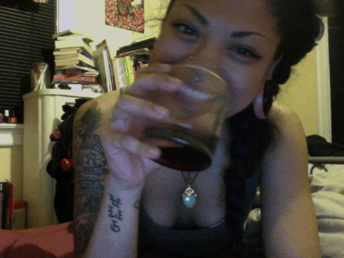 molassesinmyveins:  Wow, everything sucks. Here’s a gif of me drinking wine not out of a wine glass.   😍