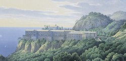 booksnbuildings:  Karl Friedrich Schinkel, Proposal for a palace at Orianda, Crimea (1838) +  I recognize influences of the Alhambra here&hellip;.