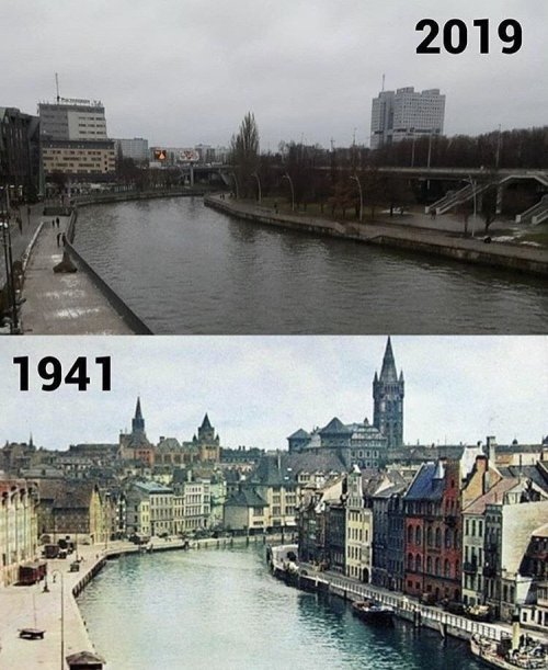 de-gueules-au-lion-d-or:The city of Konigsberg, in 2019 and in 1941