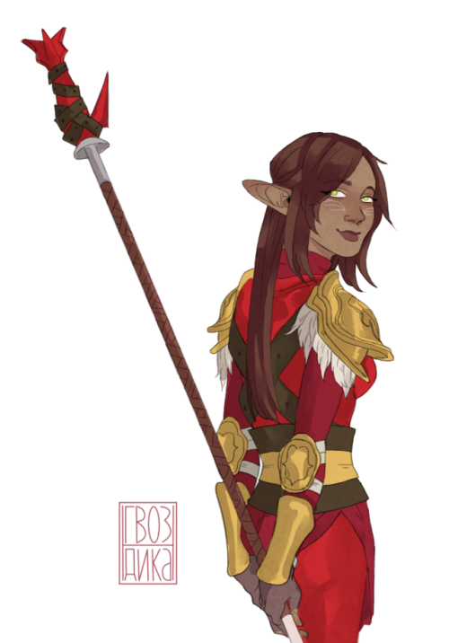 drysia:  gildedguilt: Commission of @drysia‘s Lavellan Inquisitor!  Thank you so much @gildedguilt f