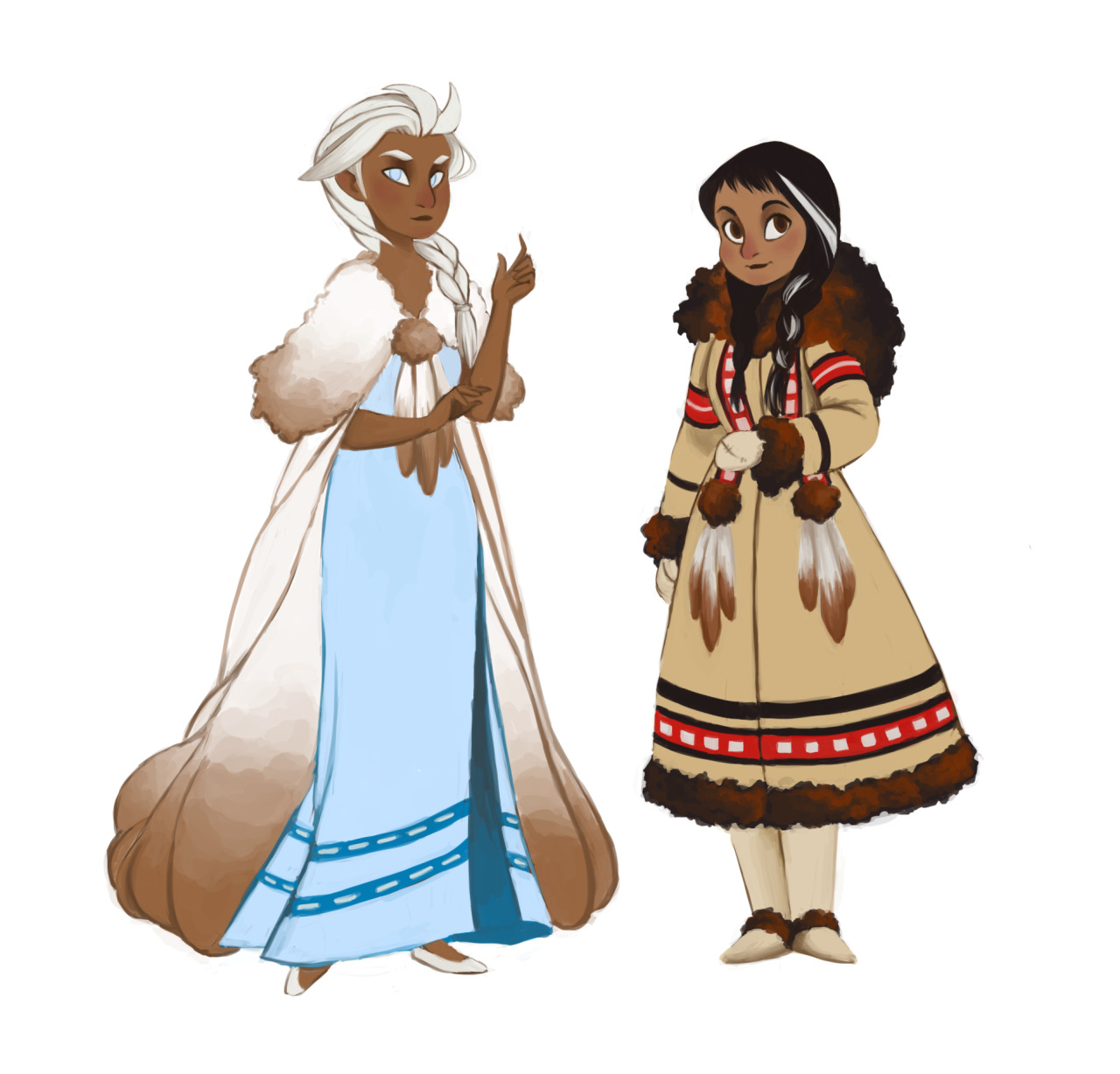 myhumblebadfanart:
“ queenchelly:
“ Frozen Inuit princesses redesigns.