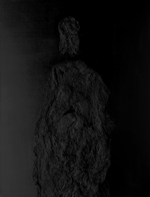 [black gesso, bandages, gloss varnish on binding cardboard. 30x40 cm](2020) tumblr / instagram / sto