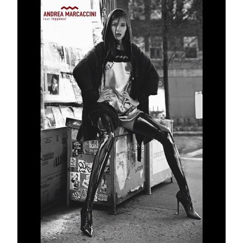 Ad for Happiness BrandPhotographer: Dawidh OrlandoModel: Daniela De Jesus CosioBlack latex stockings