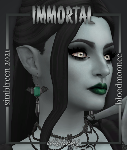 bloodmooncc:Immortal Earrings | SIMBLREEN 2021Halloween treat 4/4!Romantic-ish dangle earrings with 