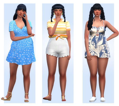 Mahalia Santos Lookbook | 1: hair | barrette | top | skirt | shoes2. hair | earrings | top | skirt3.