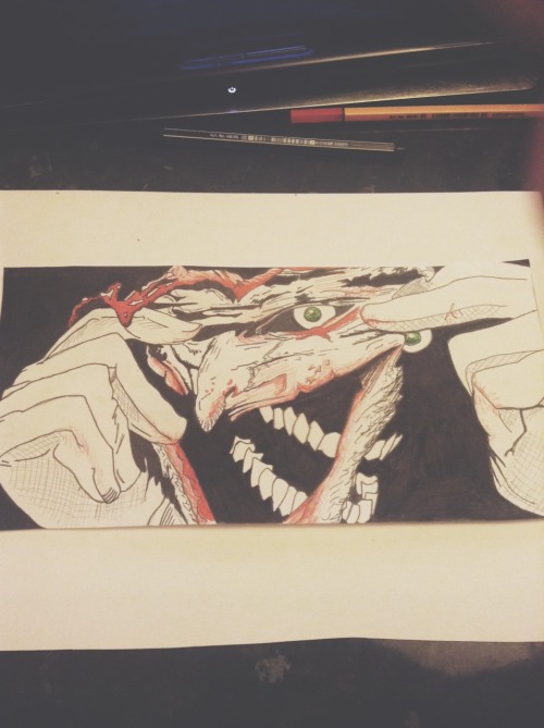 psychopathic-sperm-slinger: finished my joker drawing it took fucking ages