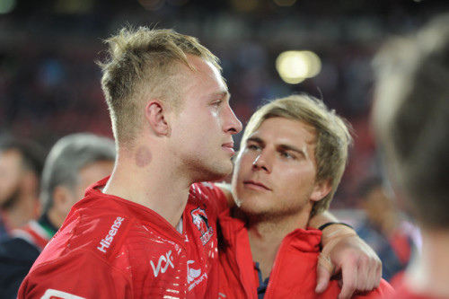 The Agony Of DefeatRuan Ackermann and Faf de Klerk Console Each Other, After The Crusaders Slew The 