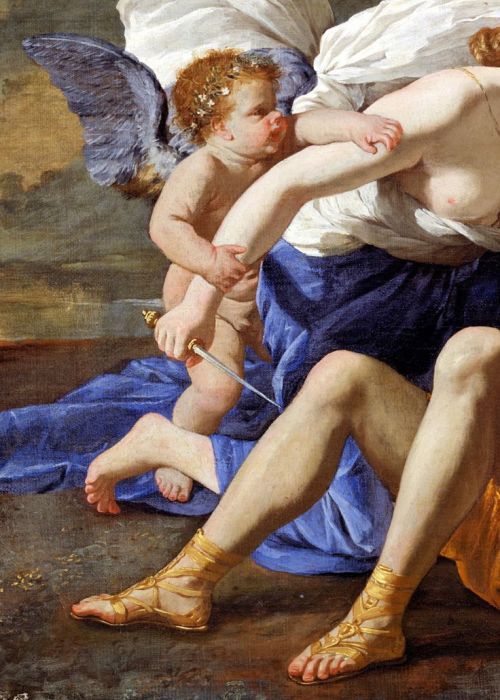 Detail from Rinaldo and Armida by Nicolas Poussin (1625)