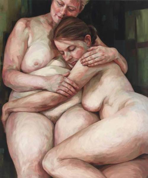 Proffer by Joyce Polance, 2008.I paint women naked to suggest their willingness to change and be vul