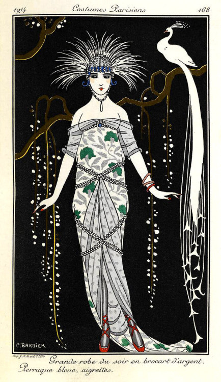 BARBIER. Georges. Grande robe du soir en brocart, 1914. by Halloween HJB flic.kr/p/2kYk968