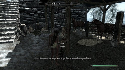 Running around naked in Skyrim