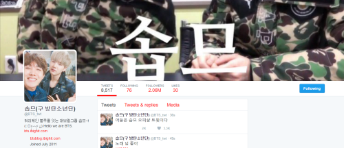 bts-trans:  For April Fools’ Day, J-Hope/Suga changed BTS’ Twitter header, icon, display
